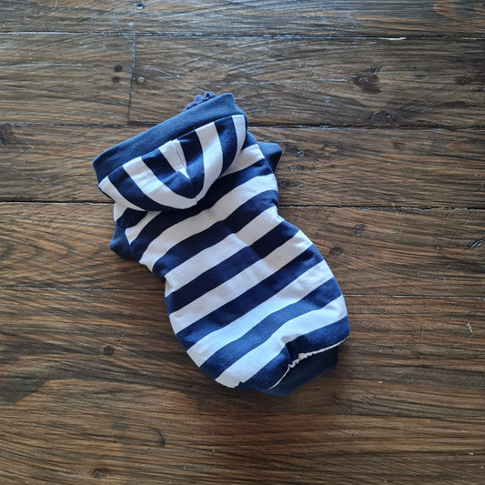 Blue and white Stripes Hoody